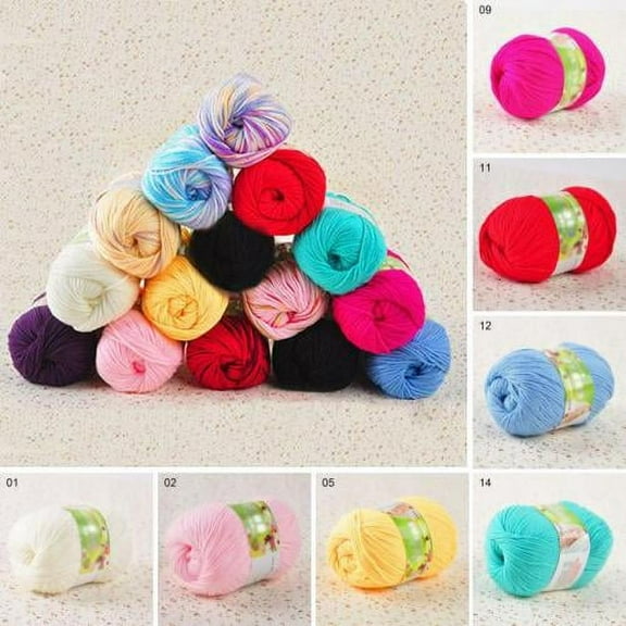 Zhaomeidaxi 1 Skein 50g Super Milk Silk Knitting Yarn Soft Crochet Yarn Great for Baby Garments, Scarves, Hats, and Craft