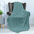 thumbnail image 4 of Blue and White Soft Flannel Fleece Throw Blanket, Modern and Simple Lattice Pattern with Wavy Lines Tile of Curves on Blue, Cozy Plush for Indoor and Outdoor Use, 60" x 80", Blue White, by Ambesonne, 4 of 5
