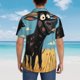 thumbnail image 4 of Fotbe Whimsical Cartoon Cow Camisa Hawaiana para Hombre Unisex – Camisa Casual de Verano con Botones de Manga Corta de Algodón y Lino,XX-Large, 4 of 7