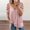 Pink, variant on Blouses for Women Casual Heart Print Zipper Short Sleeves Strap Cold Shoulder Shirt Loose Tunic Womens Tops Blue