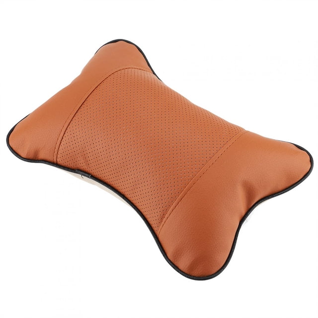 ZPSHYD Oreiller de Cou de Voiture, 1 appuie-tête de siège de Voiture en Cuir Doux et Respirant, Coussin de Soutien de la tête et du Cou pour chaises de Maison et de Bureau(Brun)
