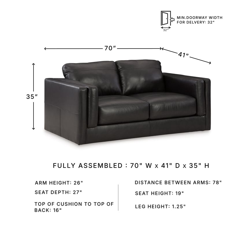 Signature Design by Ashley Amiata Onyx Loveseat