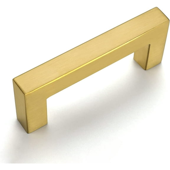 Zoizocp 25 Pack 3 Inch Cabinet Handles Drawer Pulls Gold Cabinet pulls,Gold Pulls for Kitchen Stainless Steel Square Gold Kitchen Drawer Pull Brass Dresser Pull for Cupboard Handles,3" Hole Center