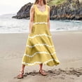 thumbnail image 4 of Sngxgn Women's Long Tank Maxi T-Shirt Summer Casual Dress(Yellow,M), 4 of 6