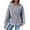 Grey, variant on Ladies Casual Waffle Knit Hooded Jacket Loose Fit Drawstring Comfortable Fall Winter Outerwear Coat L Size Sky Blue