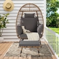 thumbnail image 2 of BTMWAY Adult Steel Egg Hanging Chair with Stand and Removable Cushion, Black Set of 2, 2 of 8