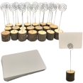 thumbnail image 1 of 20 Pack Wooden Stands With Natural Photo Holder Photo Holder Name Card Place Card Number Table, For Wedding Birthday Party, 1 of 8