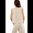 thumbnail image 2 of Women Summer Boho Tie Front Tops Lace Beach Button Down Tank Sleeveless Mesh Chiffon Crop Y2k 2025 White M, 2 of 3