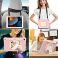 thumbnail image 3 of Allytechgroup kids Case for iPad 9th/ 8th/ 7th Generation 10.2 inch (Case for iPad 9/8/7 Gen), Military Grade Drop Protection with Hand/Shoulder Strap Rotating Stand Pencil Holder, Rosegold, 3 of 6