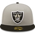 thumbnail image 2 of Men's New Era  Gray/Black Las Vegas Raiders Flipside 2Tone 59FIFTY Fitted Hat, 2 of 5
