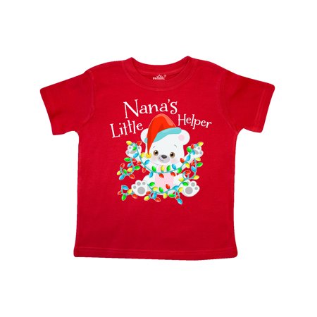 

Inktastic Nana s Little Helper Cute Polar Bear with Christmas Lights Gift Toddler Boy or Toddler Girl T-Shirt