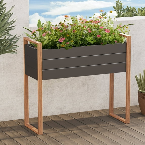 Grand Patio Metal Raised Garden Bed with Legs, Outdoor Planter Box, 660 lb Capacity, 39 x 15 x 36 Inches