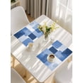 thumbnail image 5 of Blue Geometric Placemats Set of 4, Watercolor Ombre Modern Abstract Art Placemats for Dining Table, Place Mats for Kitchen Tabletop, Waterproof Wipeable Dining Table Mats Set, 5 of 9