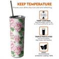 thumbnail image 6 of 20oz Pioneer Flower Skinny Tumblers Stainless Steel Tumbler with Lid and Straw,Vacuum Insulated Double Wall Travel Tumbler Cups with Cleaning Brush for Coffee,Tea, 6 of 6