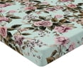 thumbnail image 4 of Ambesonne Floral Vintage Fitted Sheet, Romantic Vibes Roses, California King, Pale Pink Reseda Green, 4 of 5