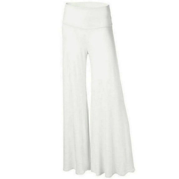 Avamo Women Loungewear Elastic Waisted Harem Pants Wide Leg Bottoms Yoga Loose Activewear Baggy Solid Color Trousers White XXL