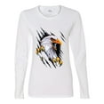 thumbnail image 2 of Torn Ripped Eagle Claws Animal Lover Womens Graphic Long Sleeve T-Shirt, White, X-Large, 2 of 3
