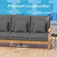 thumbnail image 4 of Hearth & Harbor 3-Seater Outdoor Couch, Acacia Wood Patio Sofa, Natural Wood/Gray Cushions, 4 of 6
