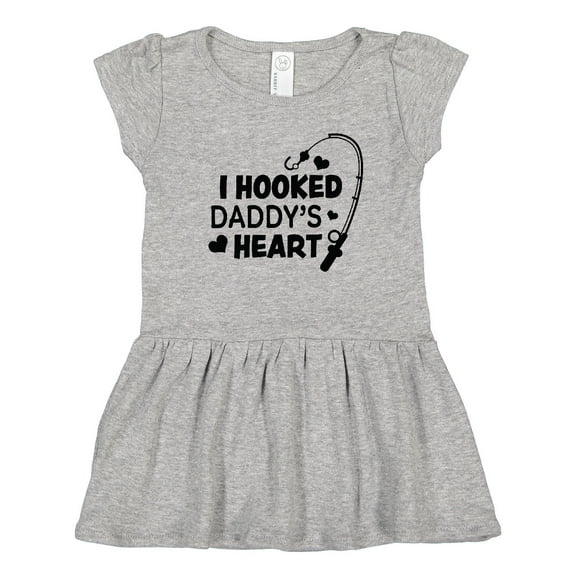 Inktastic I Hooked Daddy's Heart with Fishing Rod Girls Toddler Dress
