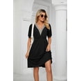 thumbnail image 5 of Purcoar Women's Summer Dress Short Sleeve V-Neck Midi Dress With Pocket, 5 of 7