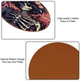 thumbnail image 5 of Skeleton Set of 6 Round Microfiber Leather Coasters, 11x11 cm/4.3x4.3 in, Stylish Drink Coasters for Home and Office, and Easy to Clean, 5 of 6