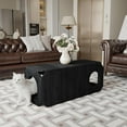 thumbnail image 5 of Pusnapku 39" Coffee Table, Farmhouse Rustic Center Table with Holes and Anti-Collision Corners, Wooden Rectangle Accent Table, for Living Room, 5 of 9