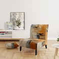 thumbnail image 2 of Designart "Gleaming Geometry Gold Grey painting XV" Gold Abstract Collages Upholstered Accent Chair - Modern Arm Chair For Bedroom, 2 of 5