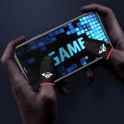2pcs Mobile Phone Gaming Finger Sleeves, Breathable Smooth Feel Gamer Compression Support Thumb Cover Anti-Sweat Mobile Gaming Stabilizer fit All Touchscreen Phone Tablet Devices (Blue,1Pair)
