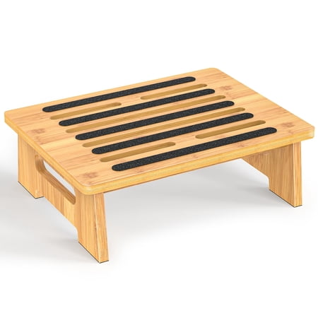 One Step Stool For Adults Seniors And With Non-slip Surface Stepping Stools High Bed Bathroom Kitchen Hold Up To 450 Lbs Lightweight Waterproof Easy Install