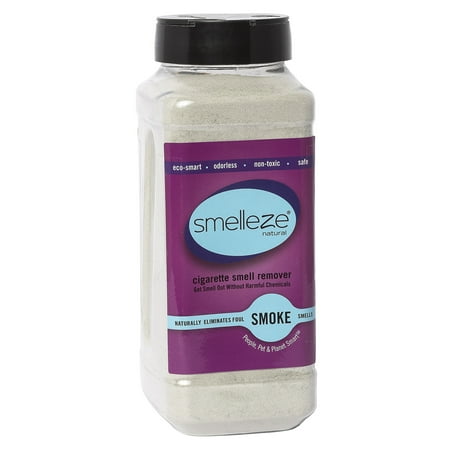 SMELLEZE Natural Cigarette Odor Eliminator Deodorizer: 2 lb. Granules Destroys Smoking