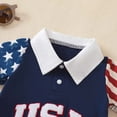 thumbnail image 4 of 4th of July Baby Boy Clothes Short Sleeve Romper Lapel Jumpsuit Newborn Summer My First 4th of July Baby Boy Outfit, 4 of 7