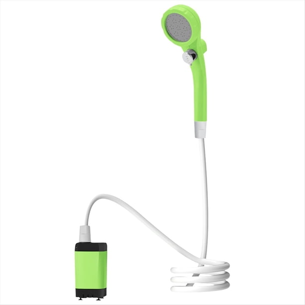 Ducha Eléctrica con Carga, Artefacto de Baño, Traje de Ducha, Bomba de Agua para Acampar Simple, Color Verde