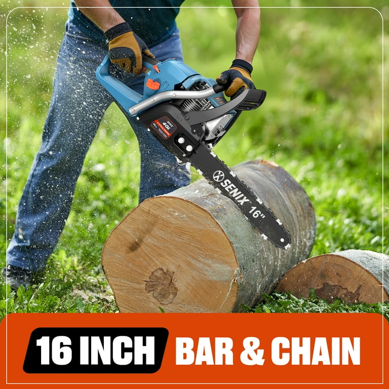 SENIX 16-Inch 46cc 4-Cycle Gas Chainsaw with Oregon Bar and Chain