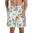 thumbnail image 2 of Uemuo Cute Colorful Animal Pattern Men's Swim Trunks Hawaiian Beach Bathing Suit Swimsuits Beach Quick-Dry Shorts with Pockets-3X-Large, 2 of 9