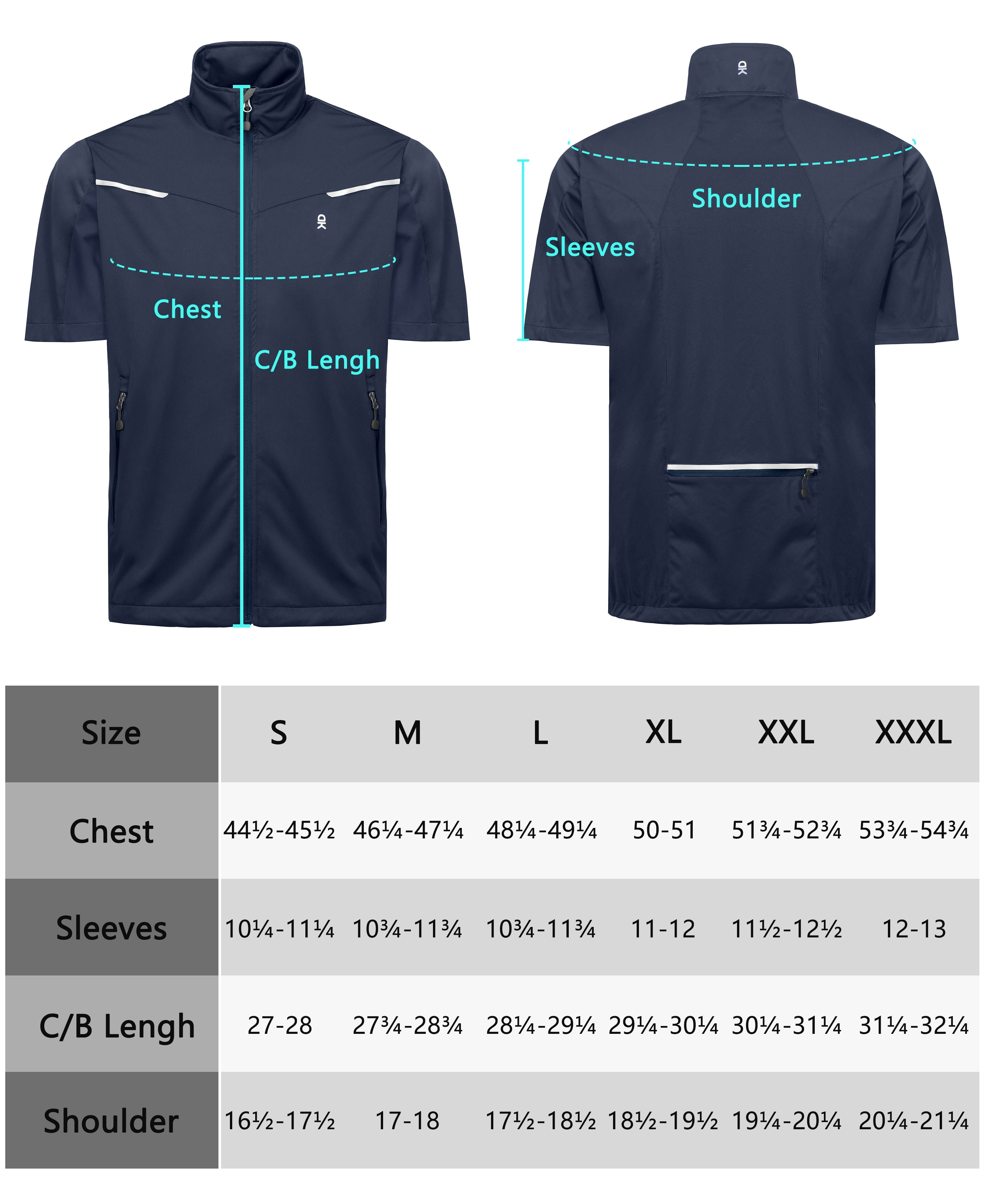 Little Donkey Andy Men's Lightweight Softshell Vests Short Sleeve Jackets for Golfing Hiking Running Size L