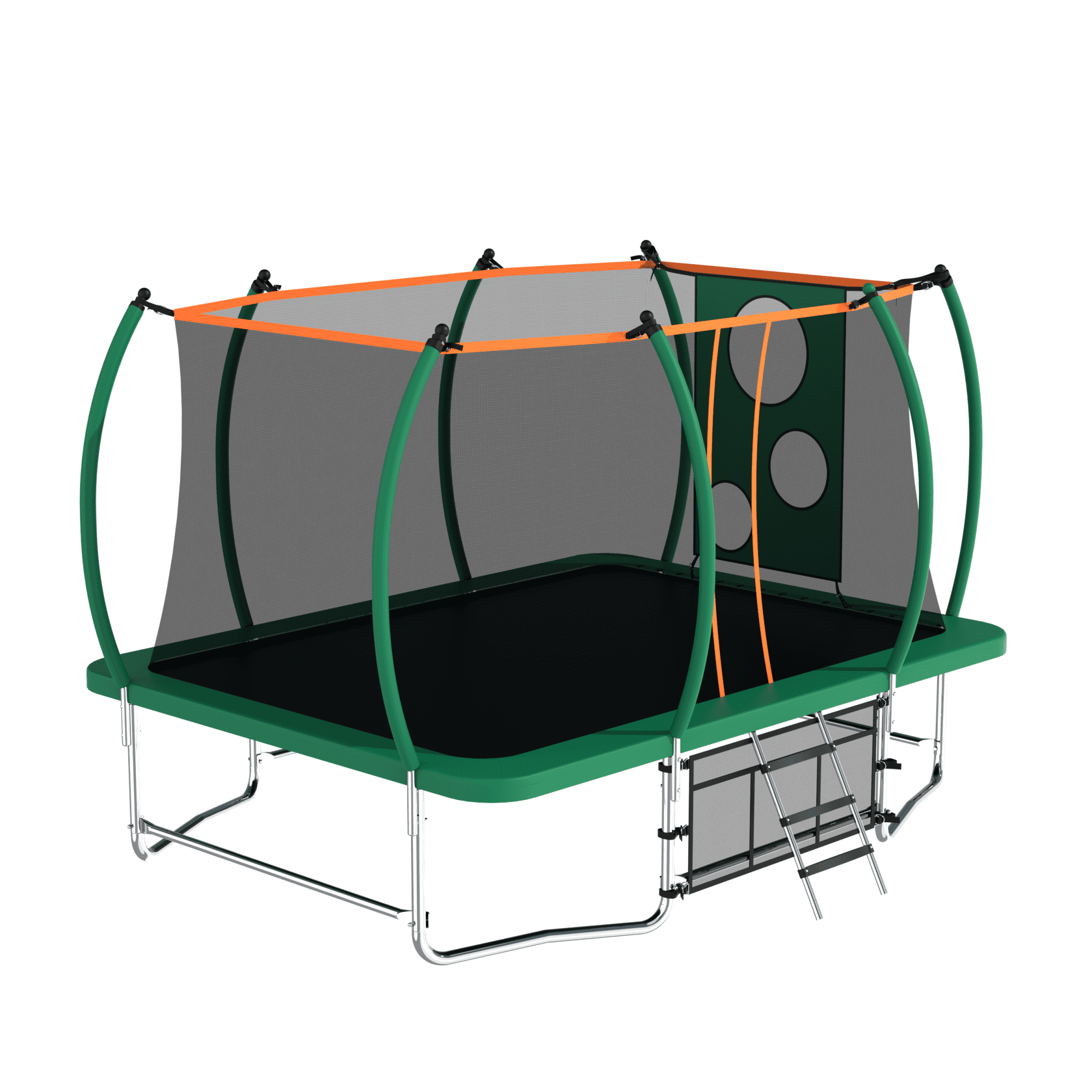 8X14FT Trampoline for Kids and Adults,Large Rectangle Trampoline with Enclosure Net,Green