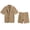 Brown, variant on AZoiNM Men's Short Sleeve Shorts Suit Set Summer Two Button Notch Lapel Loose Fit