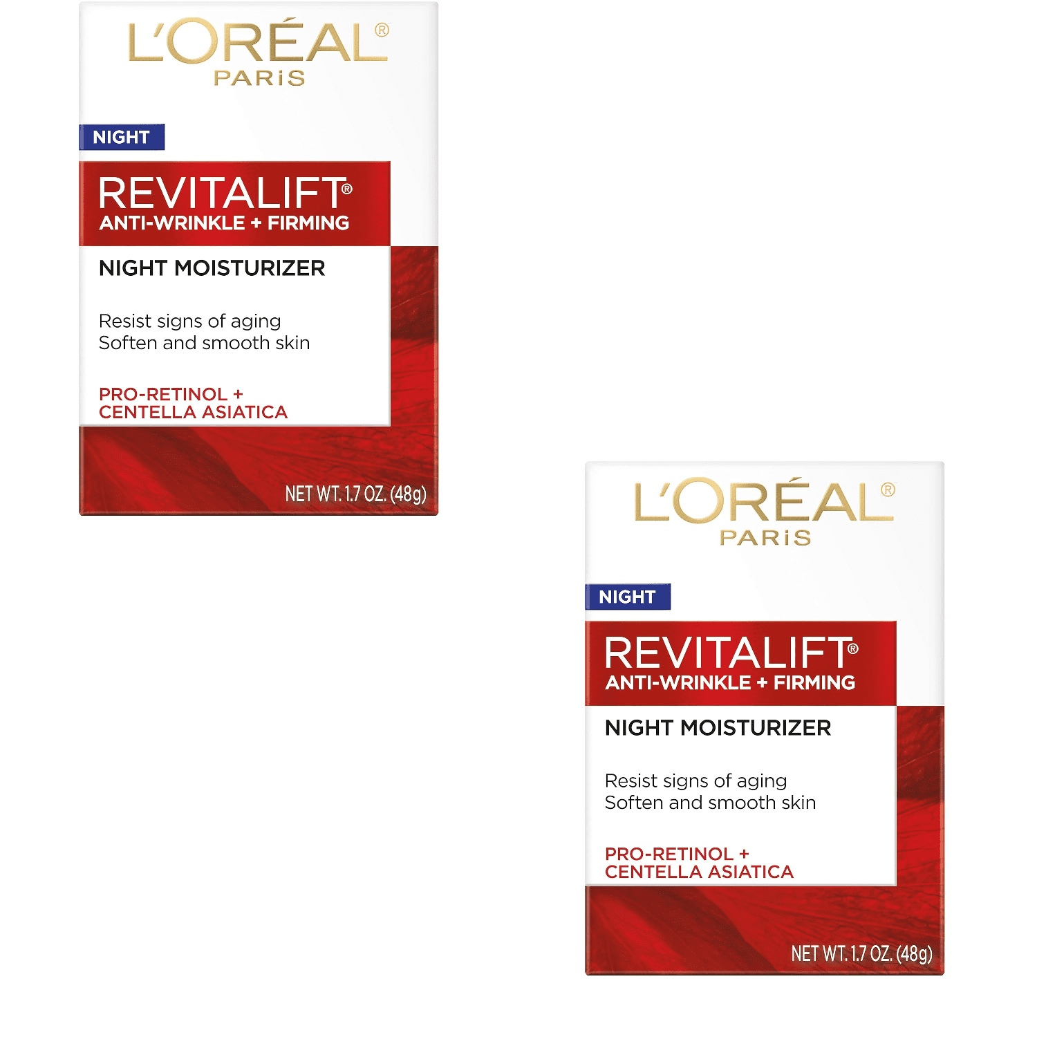 LOreal Revitalift Anti Wrinkle Firming Night Moisturizer 1.7oz. (Pack of 4)