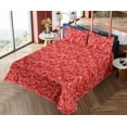 thumbnail image 4 of Ambesonne Floral Design Fitted & Flat Sheet with Shams 4 Pcs Set, Dreamy Rose Scene Art, Calking, Dark Coral White, 4 of 5