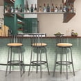 thumbnail image 2 of Homy Casa Vintage Industrial Barstool 3 Pack with Adjustable Height Faux Suede Seat, 2 of 9