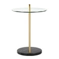 thumbnail image 4 of Lumisource Claire Contemporary/Glam Side Table in Black Marble and Gold Steel with Clear Glass Top, 4 of 7