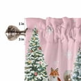 thumbnail image 5 of Winter Christmas Snowman Kitchen Curtains and Valances Set, Pink Xmas Tree Fox Squirrel Rod Pocket Window Valance 18 Inch Window Curtain Panels for Living Room Bedroom Laundry, 27.5x36in, 3 Pieces, 5 of 7