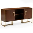 thumbnail image 2 of (Set of 4) MoDRN Glam Marion Two Door Sleigh Metal Base Buffet, 2 of 2