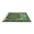 thumbnail image 2 of Ahgly Company Machine Washable Indoor Round Persian Turquoise Blue Traditional Area Rugs, 4' Round, 2 of 4