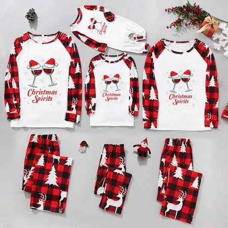 

Pjs Parent-child Warm Christmas Set Printed Home Wear Pajamas Two-piece Set Cute Pajamas on Clearance