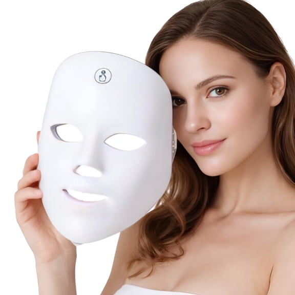 Morfone Red Light Mask For Face, 7-Color LED Face Mask with Adjustable Strap Gift for Women Mom