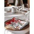 thumbnail image 6 of Red Christmas Cloth Napkins Set of 8 Reusable Dinner Napkins, Snowman Snowflake Xmas Tree Winter Cocktail Napkin Washable Table Napkins for Wedding/Holiday Party/Baby Shower 20"x20", 6 of 7