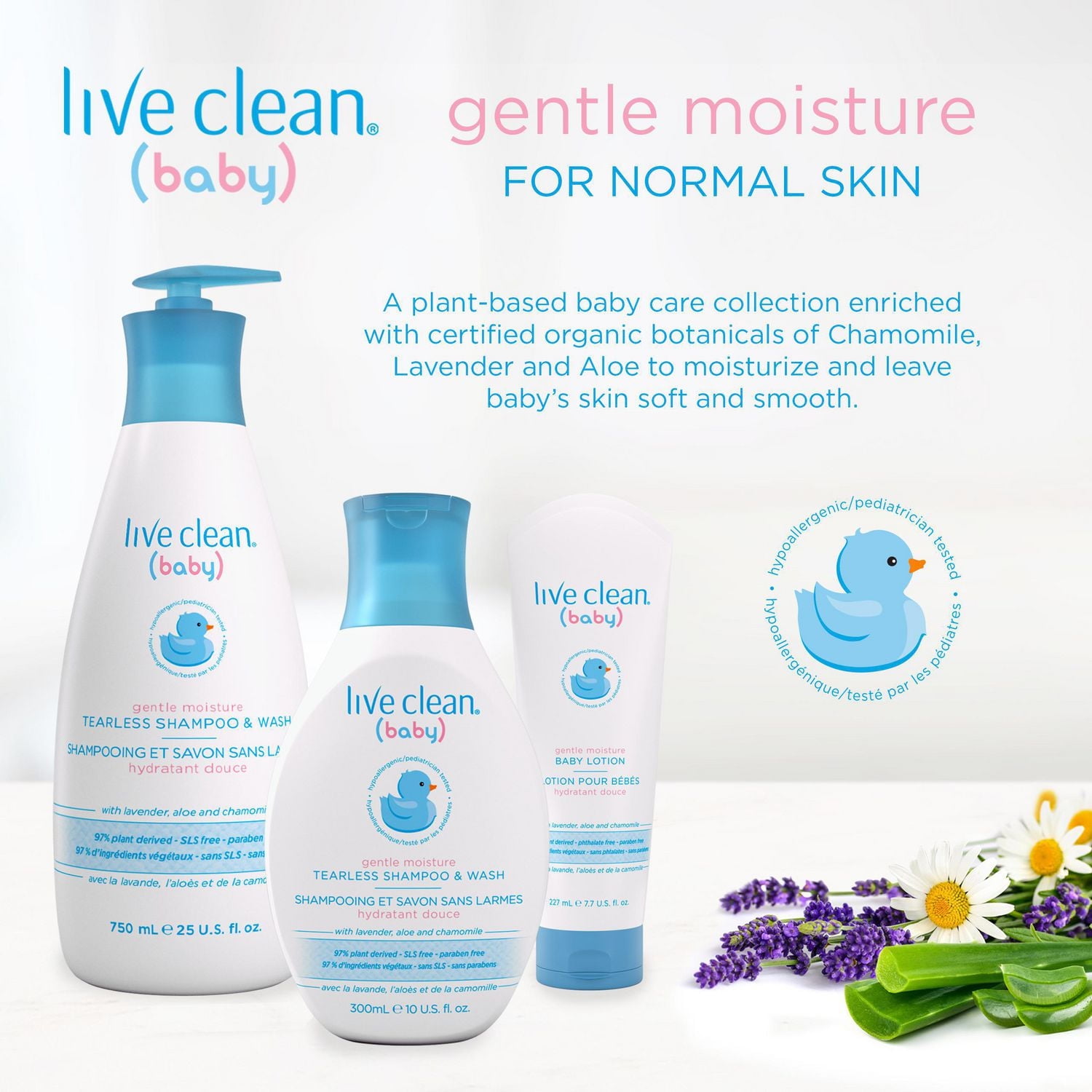 Live Clean Baby Gentle Moisture Tearless Shampoo Wash, 750 mL