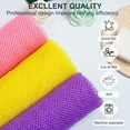thumbnail image 2 of 3 Pieces African Net Bath Sponge African Exfoliating African Scrubbing Long Net Rag African Wash Net Shower Body Scrubber, Yellow Pink Purple, 31.5Inches, 2 of 9