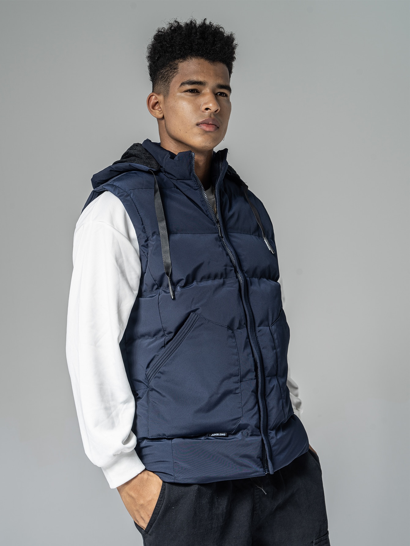 Hooded Vest Puffer Coat 